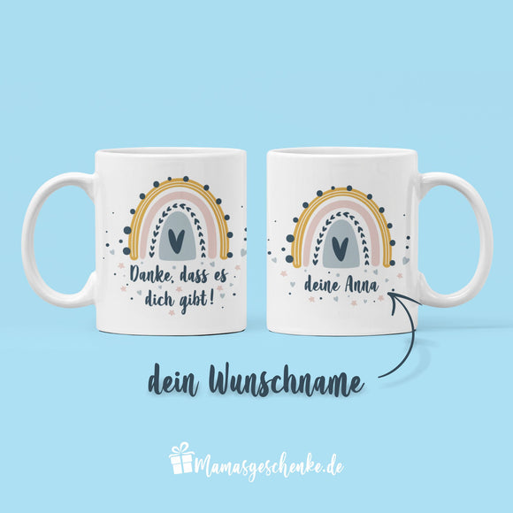 Regenbogen Danke personalisiert - Tasse 2202018